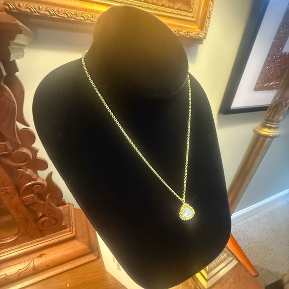 NWT Kendra Scott 14k Gold White Mother of Pearl Kendall 16” Necklace w/ Dustbag - Picture 4 of 11